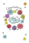 ベビーシューズ・ブルー・Congratulations