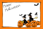 ハロウィンテンプレート・子どもとかぼちゃ・枠